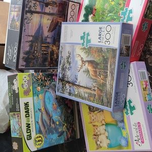 5 puzzles lot